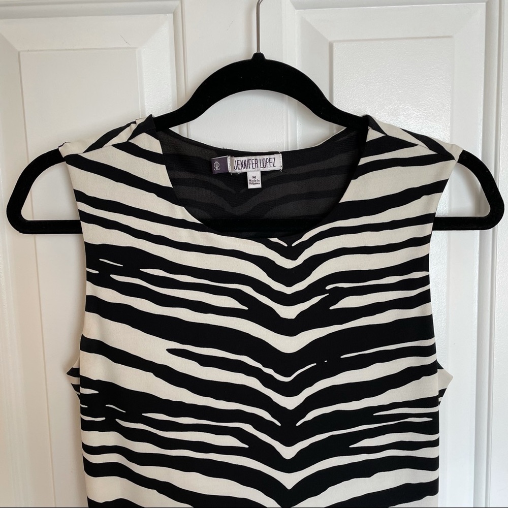 Jennifer Lopz Open Back Zebra Print Dress